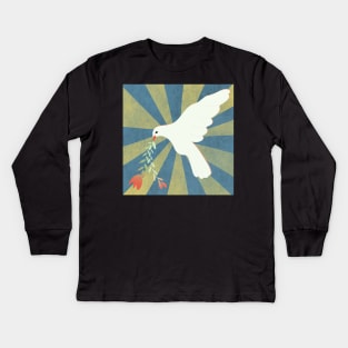 Peace for Ukraine - peace dove Kids Long Sleeve T-Shirt